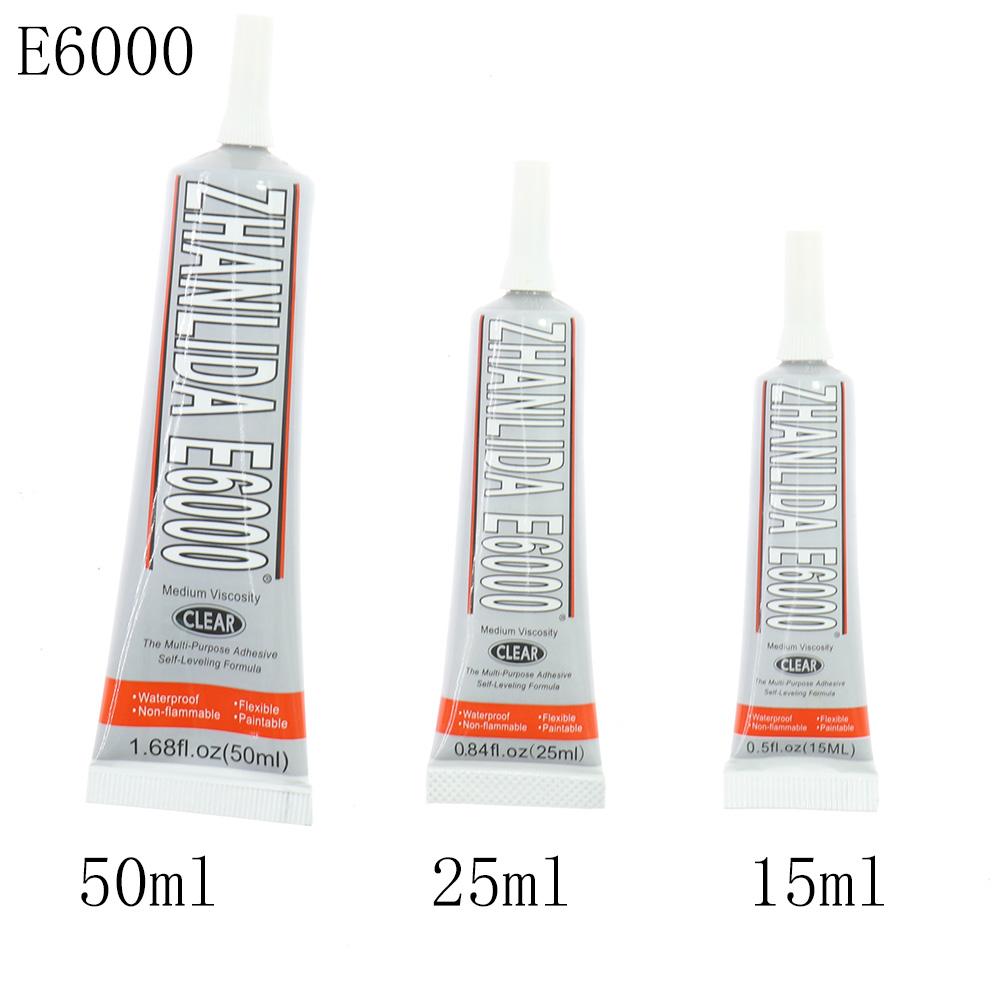 E6000 Клей 15 мл 25 мл 50 мл Кристалл Стразы Иглы для рукоделия Прозрачный гибкий клей Сильная фиксация Ювелирные изделия DIY Инструмент