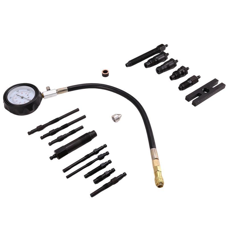 TU-15B Pressure Gauge Engine Compression Tester Set Kit Cylinder Test Gauge