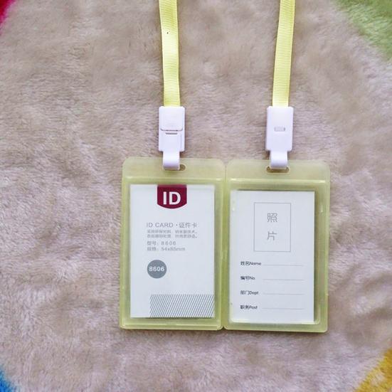 Твердый пластиковый карманный держатель для удостоверения личности, кредитной карточки, бейджа, именной бирки, ремешок на шею