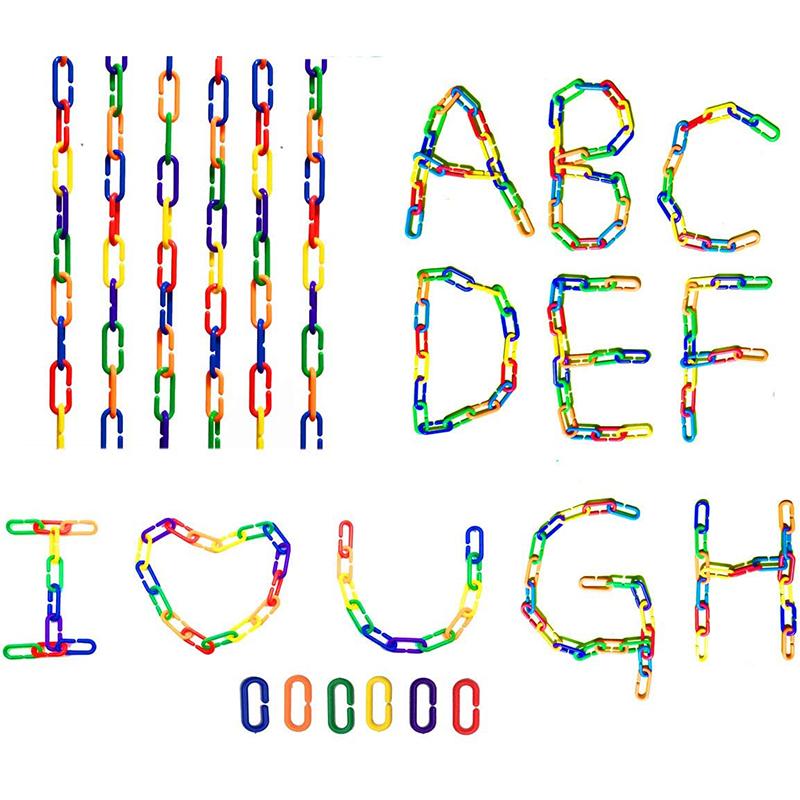 Детская геометрическая цепочка с пряжкой, строительные блоки, развивающие игрушки, радужная цепочка с крючком, детские развивающие игрушки