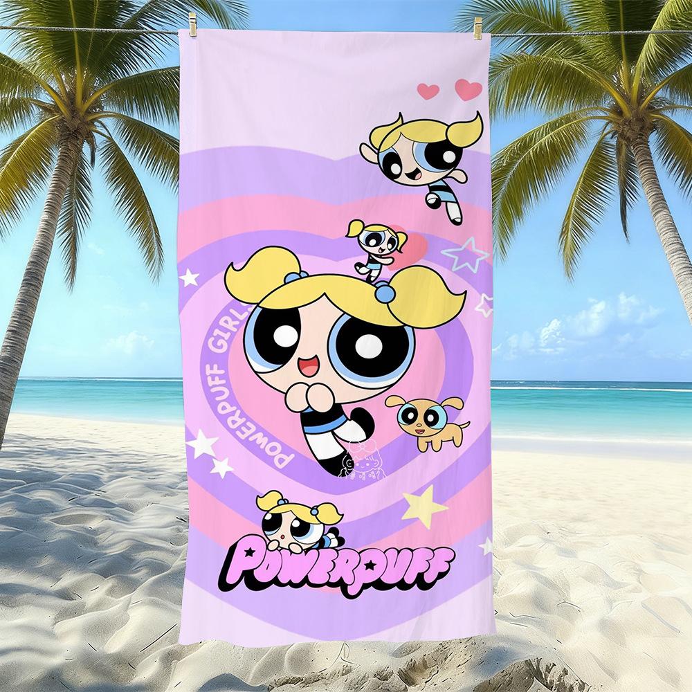 Cartoon Flying Little Policewoman Microfiber Beach Towel Quick-Drying Water-Absorbing Children'S Swimming Bath Towel Travel Portable Large Ruler
