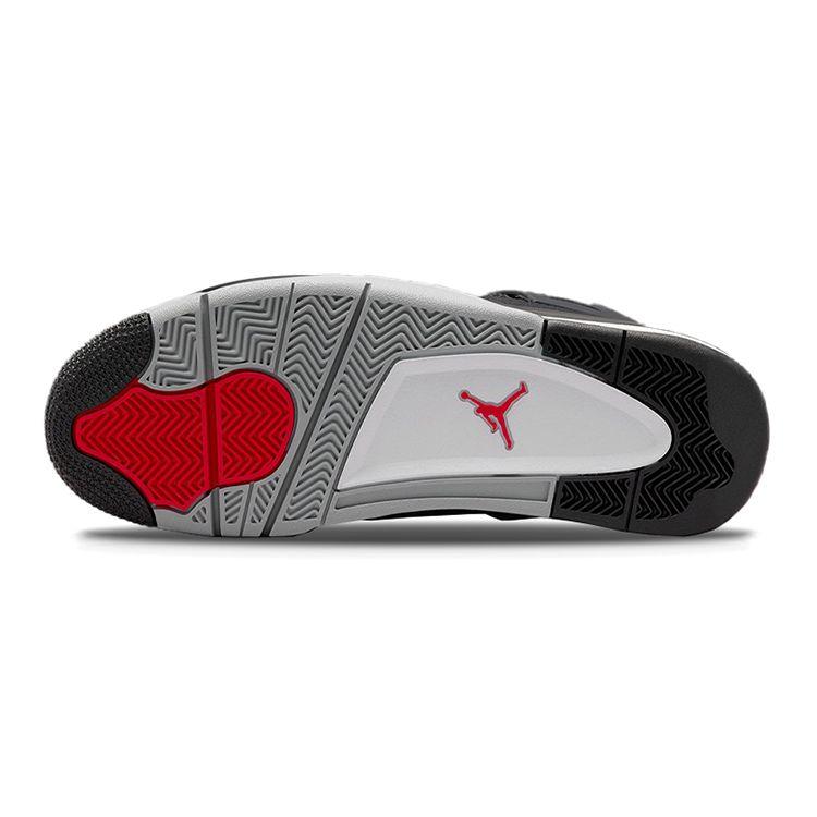Air Jordan 4 Retro SE GS Черные парусиновые детские кроссовки Белый огненно-красный светло-стальной серый DV0553-006
