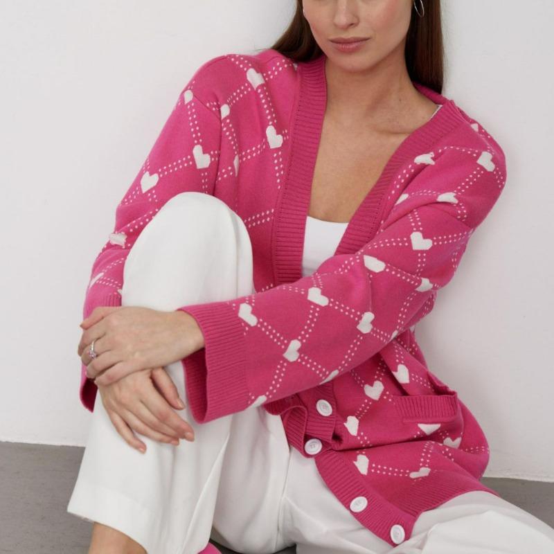 Осенне-зимний женский свитер, однотонный жаккардовый уютный повседневный свитер с длинными рукавами, кардиган