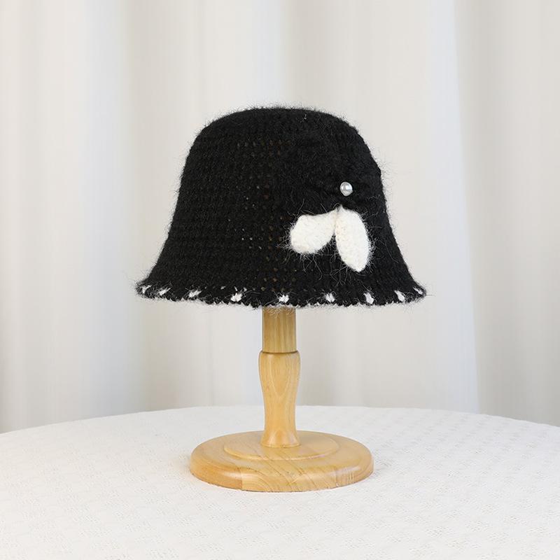 Осень и зима теплая панама маленькое лицо мода защита ушей шляпа-ведро универсальная вязаная шерстяная шапка женская