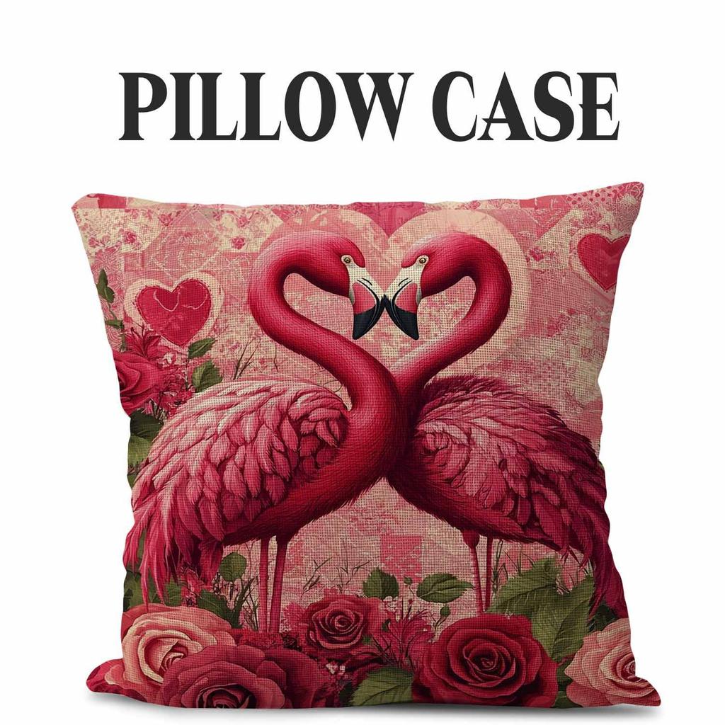 Flamingo Series Throw Pillow Covers With Digital Printing Of Short Plush Fabric Car-Shaped Sofa Cushion For Office Home Decor