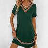 Spring new fashion suspender women's V-neck ethnic style sexy lace dress elegant