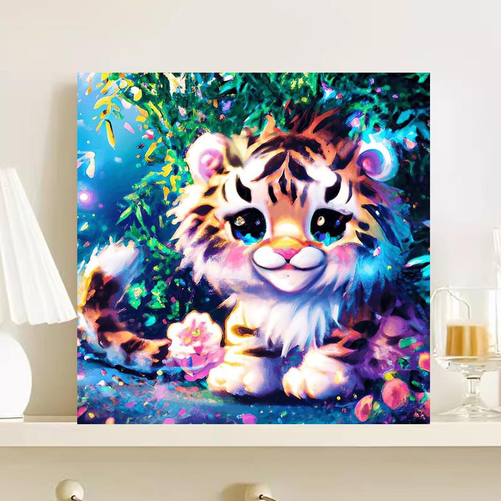 Frame Painting By Numbers Kits Tiger Animals Handwork Paint By Numbers Diy Crafts For Home Decoration 40x40