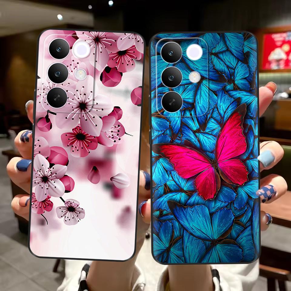 Чехол для OPPO Realme C85 5G Цветок Мягкий Матовый Силиконовый Задний Чехол для Realme 15x RealmeC85 C 85 4G 5G Полный Чехол для Телефона Fundas