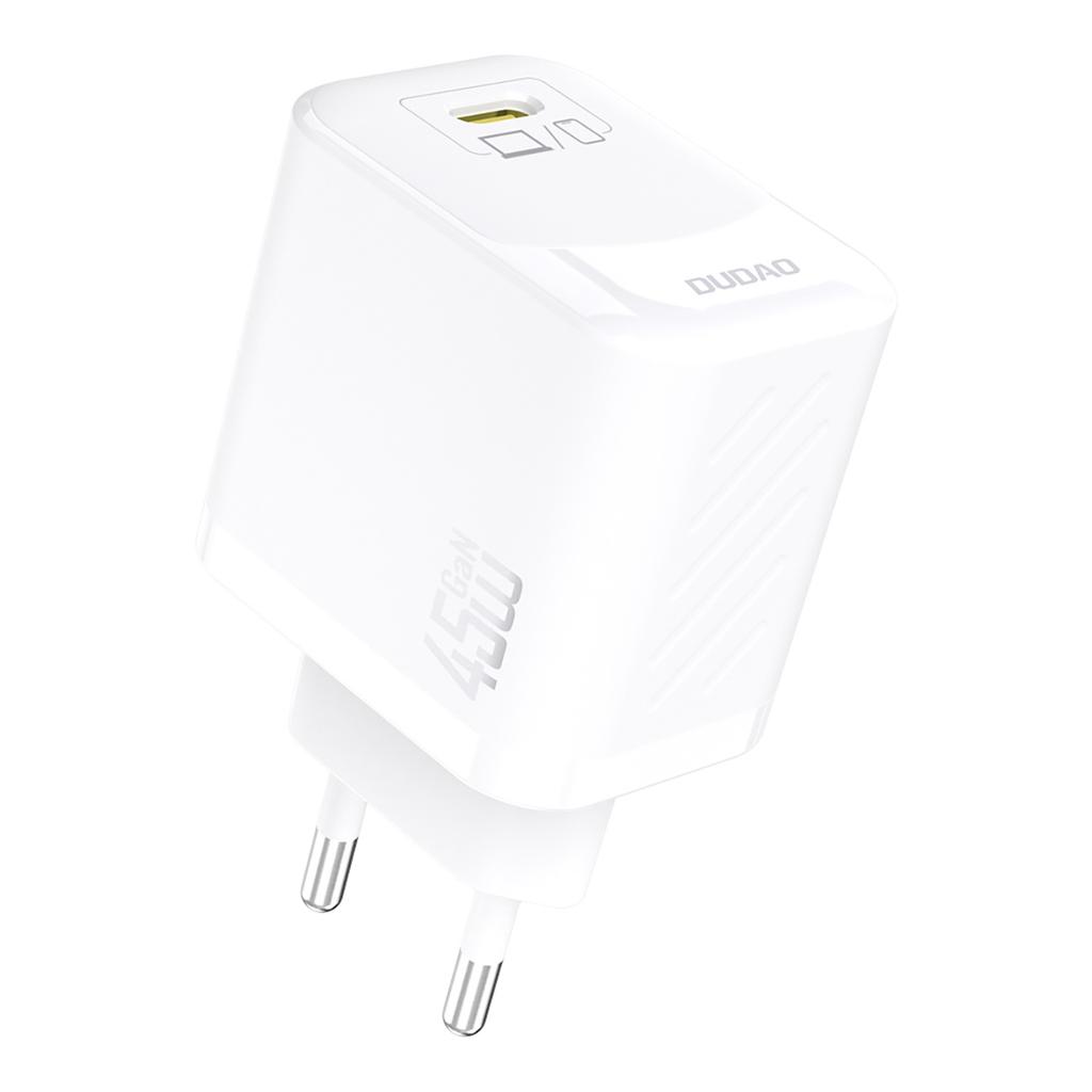 Ładowarka sieciowa GaN z kablem USB-C 45W - biała