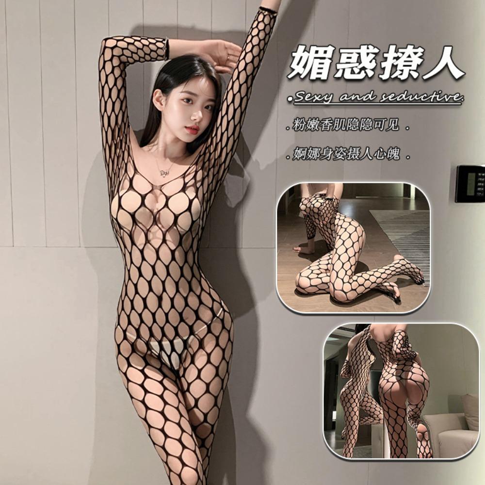 Эротическое нижнее белье Night Crisp, черное сексуальное цельное сетчатое белье с вырезами, большой размер, открывающее грудь, носки Pure Desire Deep V Mesh Socks 2 Zime