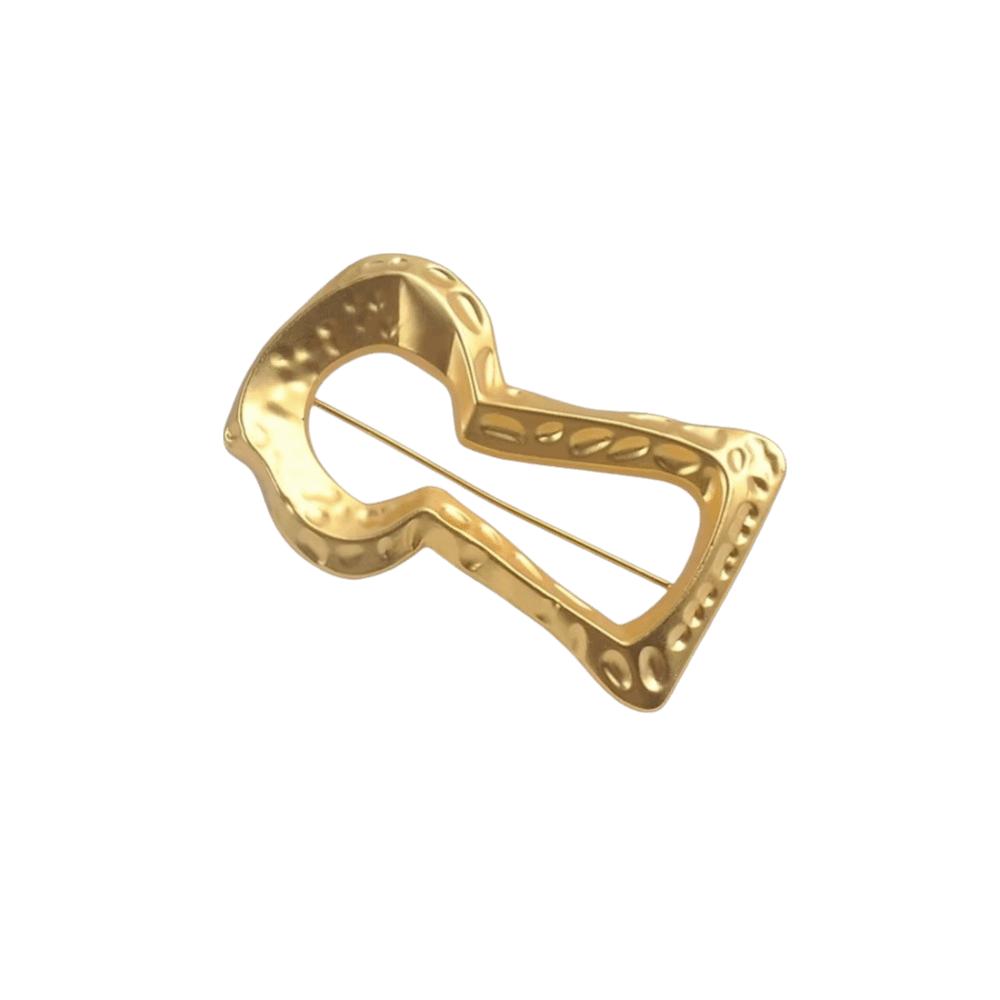 French Style Keyhole Brooch Vintage Metal Glossy Brooch Exquisite Coat  Pin  Gift