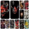 Japanese Oni Hannya Demon Mask Phone Case for Iphone 2020se 6 6s 7 8 Plus X 10 XR XS 11 12 13 Mini Pro MAX Black Tpu Back Cover