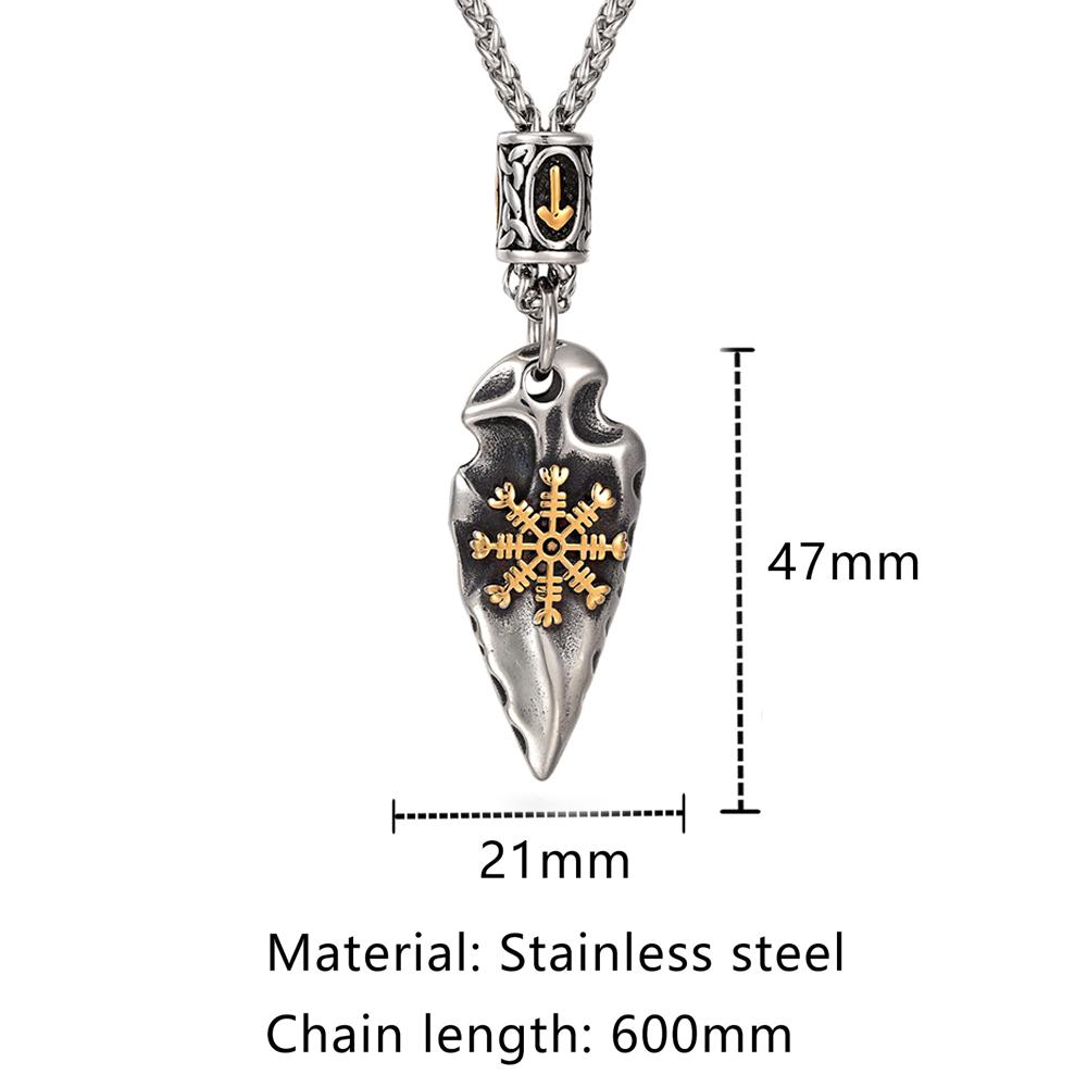 Копье из скандинавской мифологии, Gungnir, щит викингов, ожерелья, мужской амулет из нержавеющей стали для самообороны, руна Vegvisir, скандинавские украшения