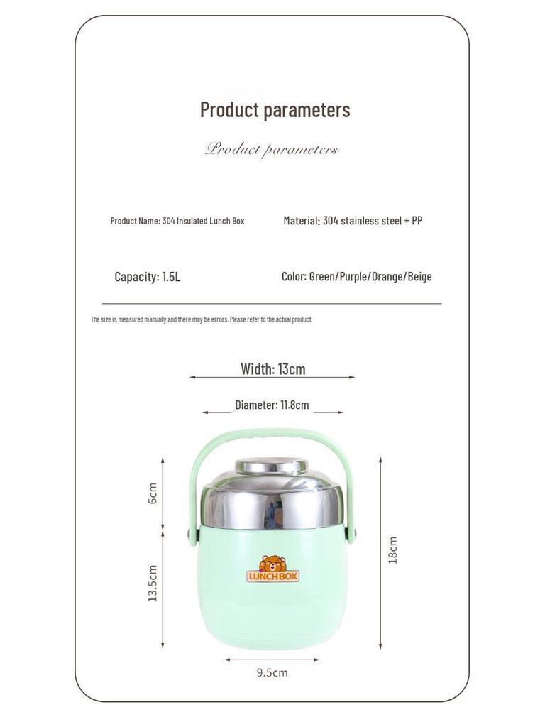 Многослойный изолированный ланч-бокс бенто из нержавеющей стали