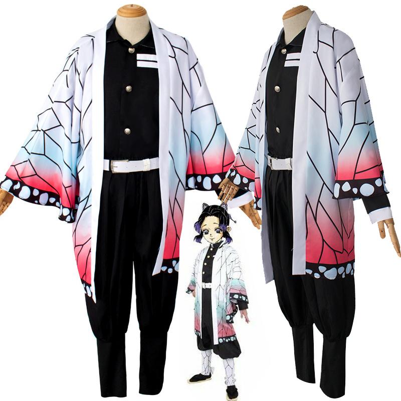 Slayer Kimetsu Demon No Yaiba Kochou Shinobu Cosplay Costume Robes Kimono Suits