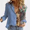 Women's Printed Button Down Shirt Long Sleeve Collared Graphic Casual Blouse
