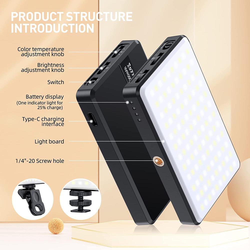 Светодиодная селфи-лампа для телефона, заполняющая лампа 120 светодиодов, 3000 мАч, перезаряжаемая портативная видеолампа для видеоконференций Tiktok Vlog, селфи