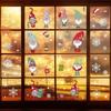 Christmas Day Decorative Decal Santa Claus Snowflake Adhesive Free Stick Window Glass Double Sided Visible Static Sticker