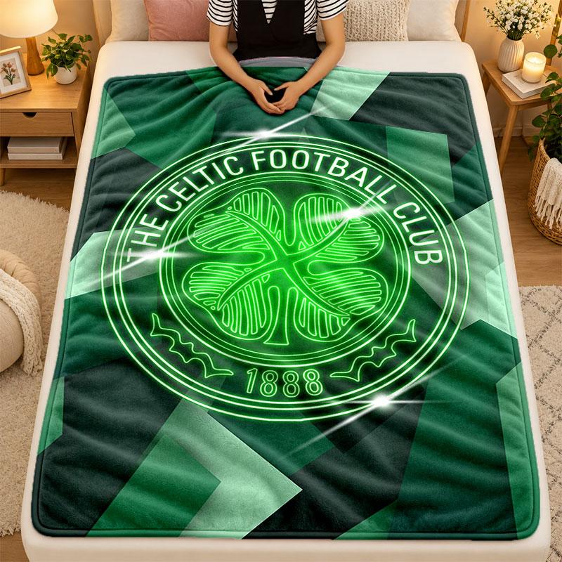 Flannel BlanketCeltic FC Warm Soft Throw Blanket for Indoor Sofa Bed Living Room Use