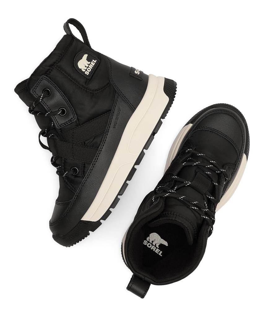 Sorel Whitney 3 Mid Водонепроницаемые Размер Морская соль Детские ботинки, 23.0см, Черный,