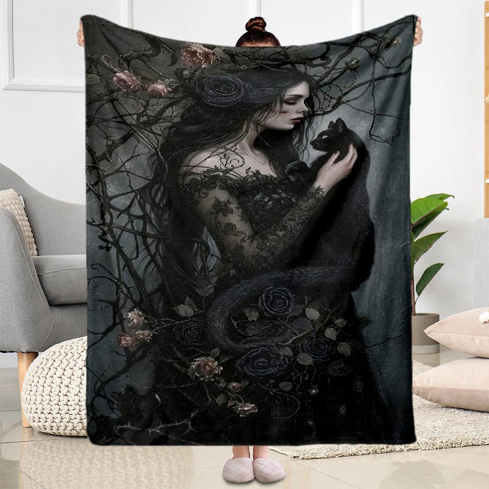 Gothic Style Blanket Warmthful Decor Suitable for Office Bed Seaside All-Season Use Warmthful Decor Best Holiday Gift for Friends Family