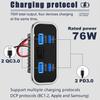 4 Ports Car Charger Socket Panel 12V/24V PD3.0 Type-C Quick Charge & QC3.0 Panel Wall Mount Charger Adapter for Car Bus RV Truck