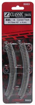 Rokuhan Z gauge R003 изогнутый рельс R170 мм 45°