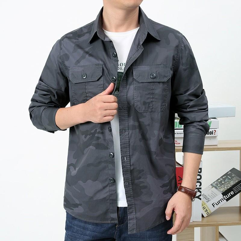 2024 Men's Camouflage Long Sleeve Casual Cotton Shirt Jacket