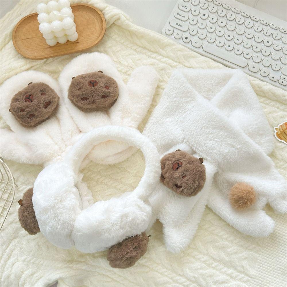 Capybara Neckerchief Wrap Cartoon Gloves Cute Neck Warmer Winter