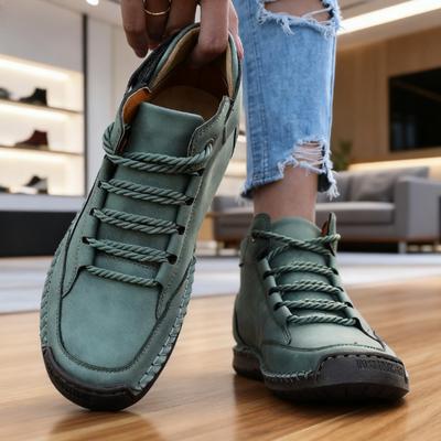 Женские уличные ботинки Bare Винтажные классические кожаные рабочие ботинки ручной работы Мягкая подошва Удобные повседневные лоферы Мужские туфли для вождения