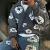 Европейский и американский осенне-зимний цветочный принт свободный уличный хип-хоп мужской и женский свитер с капюшоном