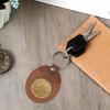 Leather Coin Holder Keychain Double Side Coin Display Case Medallion Sobriety Coin Recovery Chip Airtag Challenge Coin