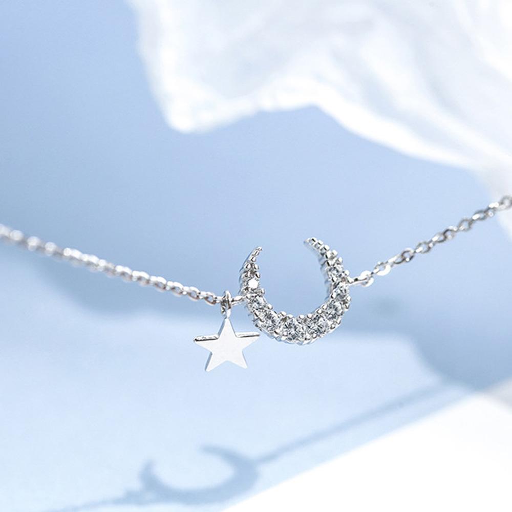 Модные украшения из страз S925 Женские Браслеты на запястье Звезда Луна Браслет-подвеска