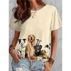 Women's T Shirt Fashion Funny Dog Print Short Sleeve Regular Tops Round Neck Daily Weekend Spring & Summer