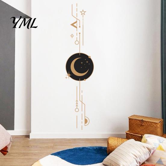 Creative Gifts for Home Makeover Bohemian Star And Moon Wall Stickers, Waterproof PVC Decals, Geometric Art Mural, Durable Balcony Glass Stickers Peel