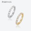 100% 925 Sterling Silver Gold 3mm Zircon CZ Ring Women Luxury Fine Jewelry 2023 Crystal Jewelry
