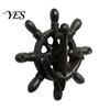 Anchors Door Knocker Black Vintage and Ship's Wheel Front Knocker, Heavy Duty Cast Rudder Iron Handle Decoration for Wooden House Home Garden