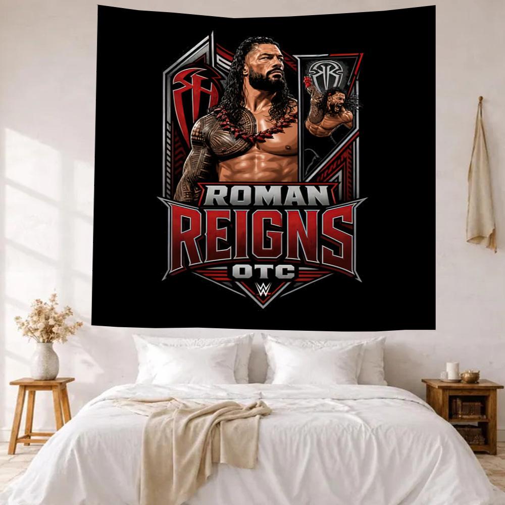 Roman Reigns1 Wall Decor Tapestry Art For Pet Memorial Birthdaywedding Party Backdrop Family Gift