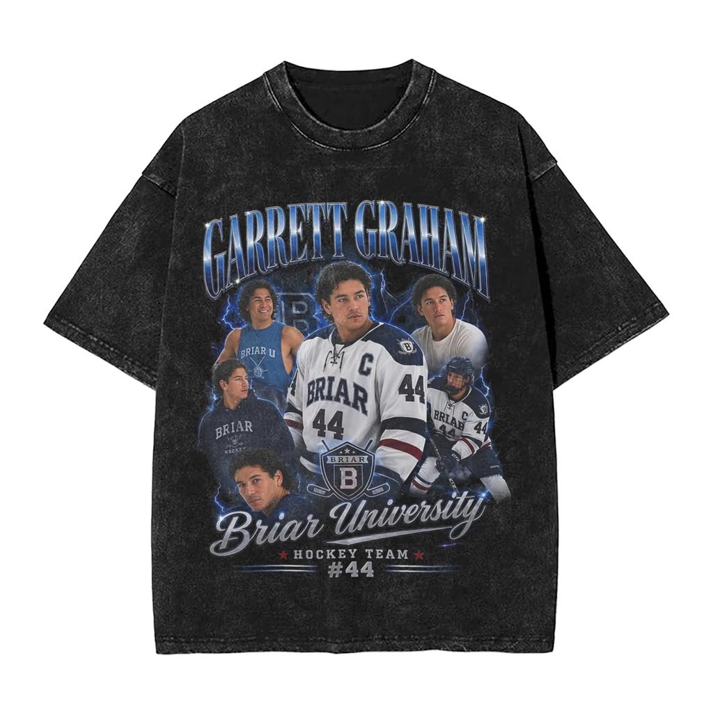 Летняя мода 2026 Модная футболка Off Campus Briar University Хоккей Стирка футболки Streetwear Хип-хоп Новинка Футболки