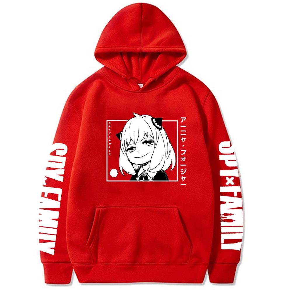 SPY×FAMILY Толстовки в стиле аниме Anya Forger Manga Graphic Cartoon Printed Мужчины Женщины Толстовки с длинными рукавами Свободные повседневные пуловеры с капюшоном Уличная одежда
