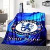 Chelsea Fc Football Player Customize Your Name Blanket Lightweight Customizable Blanket Soft Warm Cozy for Livingroom Office Seaside Bedding