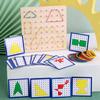 Montessori Wooden Geometric Figures and Creative Nail Board for Early Childhood Education