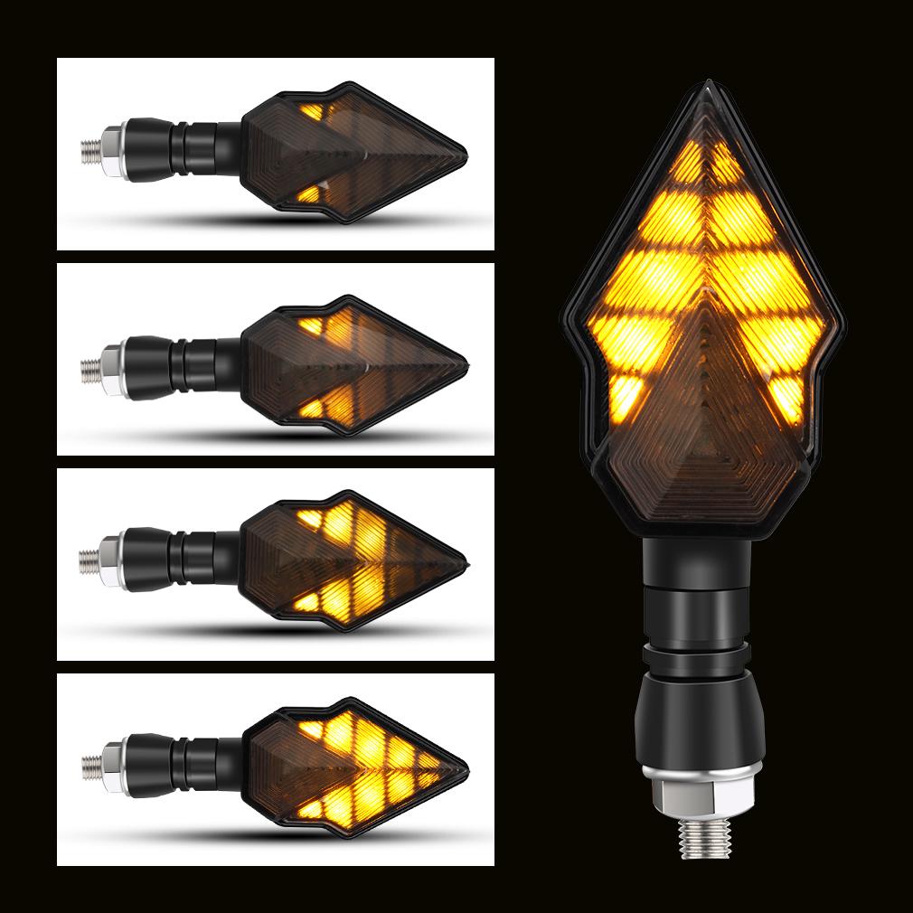 2 шт. мотоциклетные указатели поворота, светодиодный свет, струящийся мигающий индикатор, лампа 12 В, задний стоп-сигнал, ходовые огни, белый, желтый, красный, синий