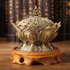 Lotus Flower Incense Burner Buddhism Buddha Holder Brass Mini Sandalwood Censer Incense Metal Craft Home Decoration