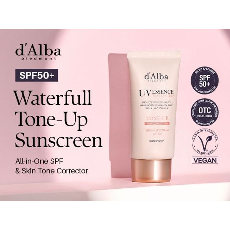 d'Alba Waterfull Розовый корректирующий Tone-Up солнцезащитный крем