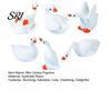 Multi-pose Goose Statue 6 Pcs Mini Figurine Tiny Resin Small Cute Animal Miniature Waterfowl Decor Figures for DIY Crafts Cake Topper Micro Landscape