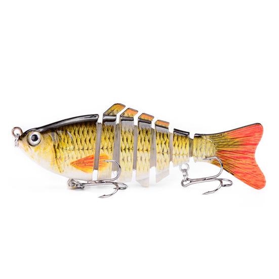 10CM/15.3G многосочлененная рыболовная приманка с крючками, реалистичная 7-секционная пластиковая искусственная приманка для пресноводной и соленой рыбалки