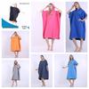 Hooded Microfiber Beach Poncho: Portable Wearable Towel Robe