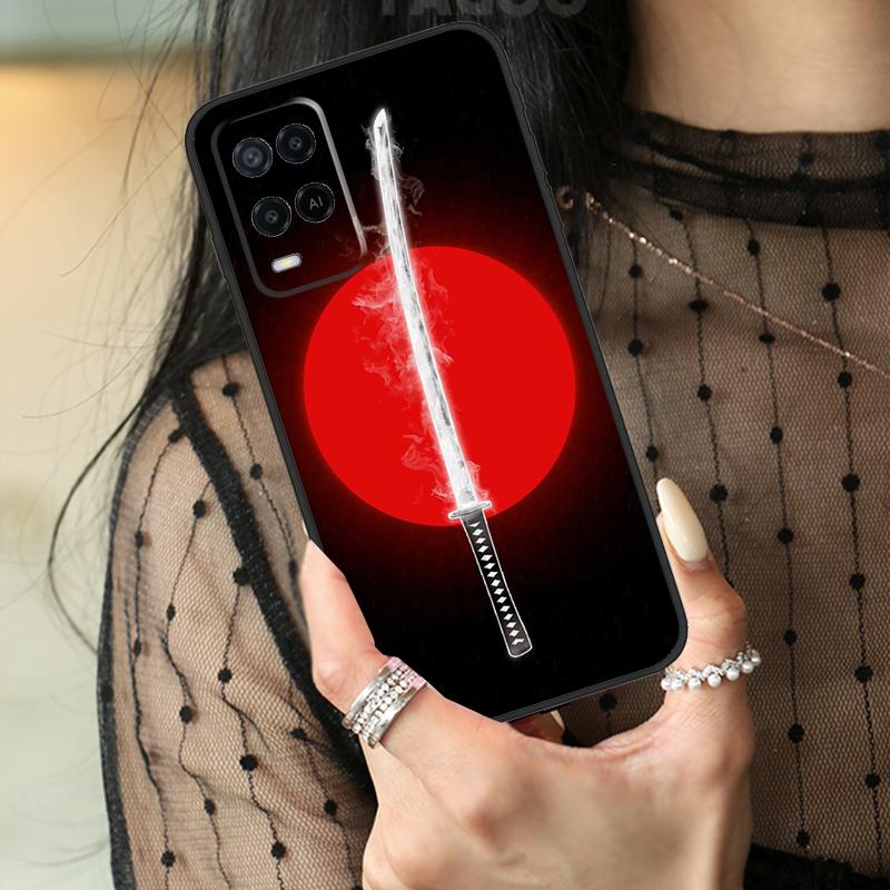 Японский чехол-катана для Oppo A80 A60 A40 A17 A57 A77 A74 A54 A94 A78 A98 A18 A38 A58 A96 A76 A16 A15 A5 Pro