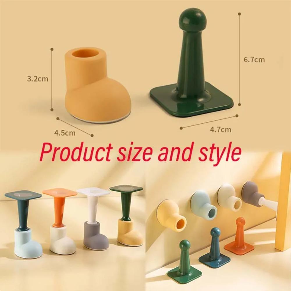 Door Stop Silicone Anti Collision Punch Free Mount Suction Cup Holder for Bathroom Glass Door Protection Door Stopper Home Decor